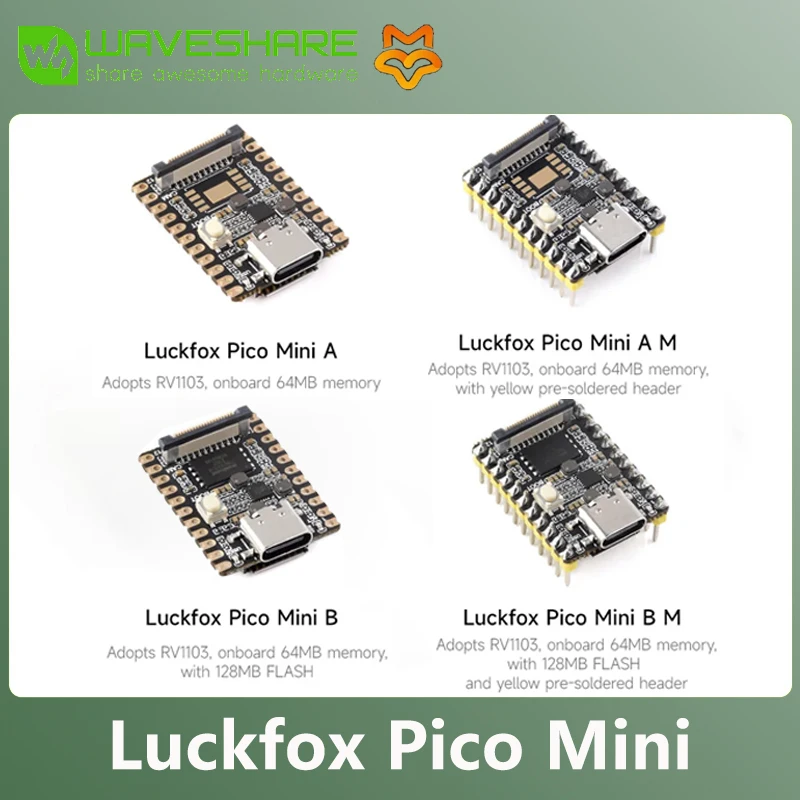 

Waveshare Luckfox Pico Mini Rockchip RV1103 Linux Micro Deve Board【Осантимедийное агентство】Интеграции aam Cortex-A7/RISC-V MCU/NPU/ISP