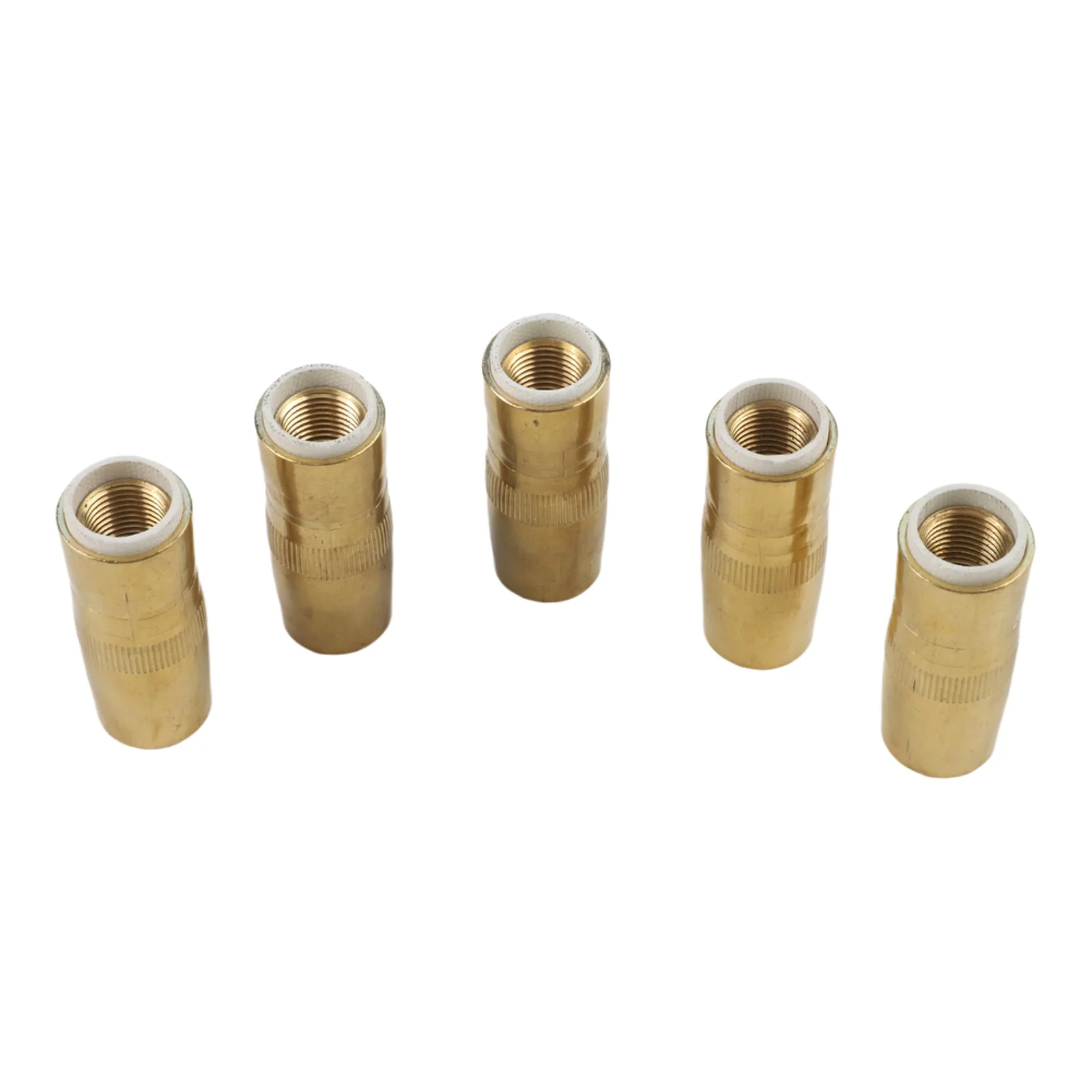5 Pack NS5818B Copper Welding Nozzles Slim 58 18 Recess Brass for Bernard Style MIG Torch Compatible with 1 Gas Diffuser