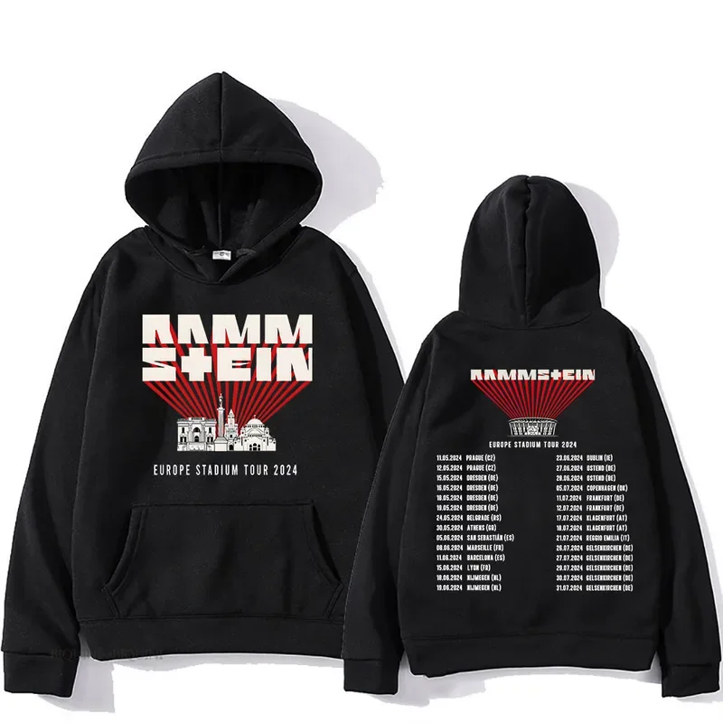 Ramms ein Europe Tour 2024 Hoodies Rock Band Streetwear Hip Hop Men/Women Sweatshirts Graphic Clothing Soft Hooded Pullovers