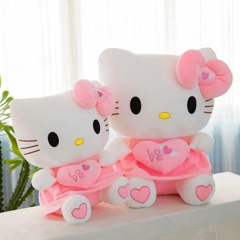 

Sanrio Hello Kitty плюшевая кукла мягкая игрушка мультфильм розовое сердце котенок подушка детские подарки на день рождения и Рождество