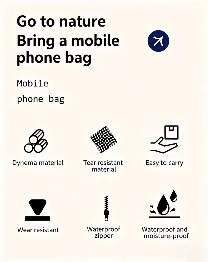 Rucksack-Schultergurt-Zubehörtasche, Smartphone-Tasche, wasserdichte Gurttasche für Sport, Wandern, Camping, leicht – Detail 2