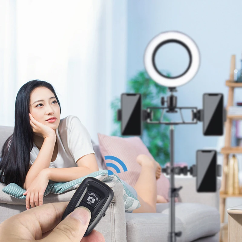 سماعة لاسلكية تعمل بالبلوتوث Selfie Kuaishou بث مباشر قصير قوس الفيديو اكسسوارات الكاميرا قطعة أثرية جهاز تحكم عن بعد للهاتف المحمول