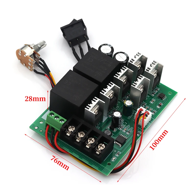 High Current 40A DC Motor Governor 10V-50V, Forward Reverse Speed Control for 12V 24V 36V Brushed Motor