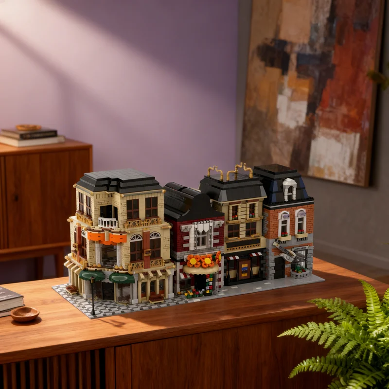 

6822pcs MOC Street Build From 4 Modular Streetscape Model Building Blocks Construction Toys Christmas Gifts Brick Kids