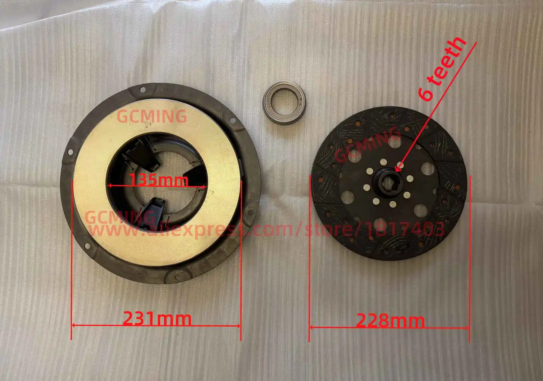 

Shenniu 9-inch single-stage Clutch with Clutch Disc + Release Bearing , Shenniu Bison SN 250 / SN 254 Tractors with Hubei HB295T