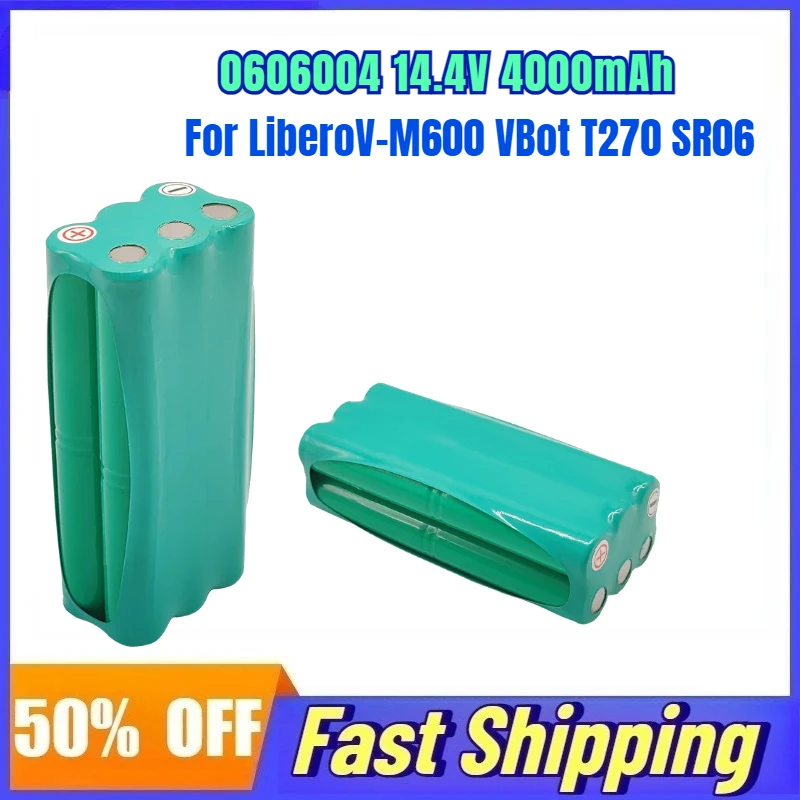 

0606004 14.4V 4000mAh New Robot Vacuum Cleaner Battery for LiberoV-M600 VBot T270 SR06 Rechargeable Battery