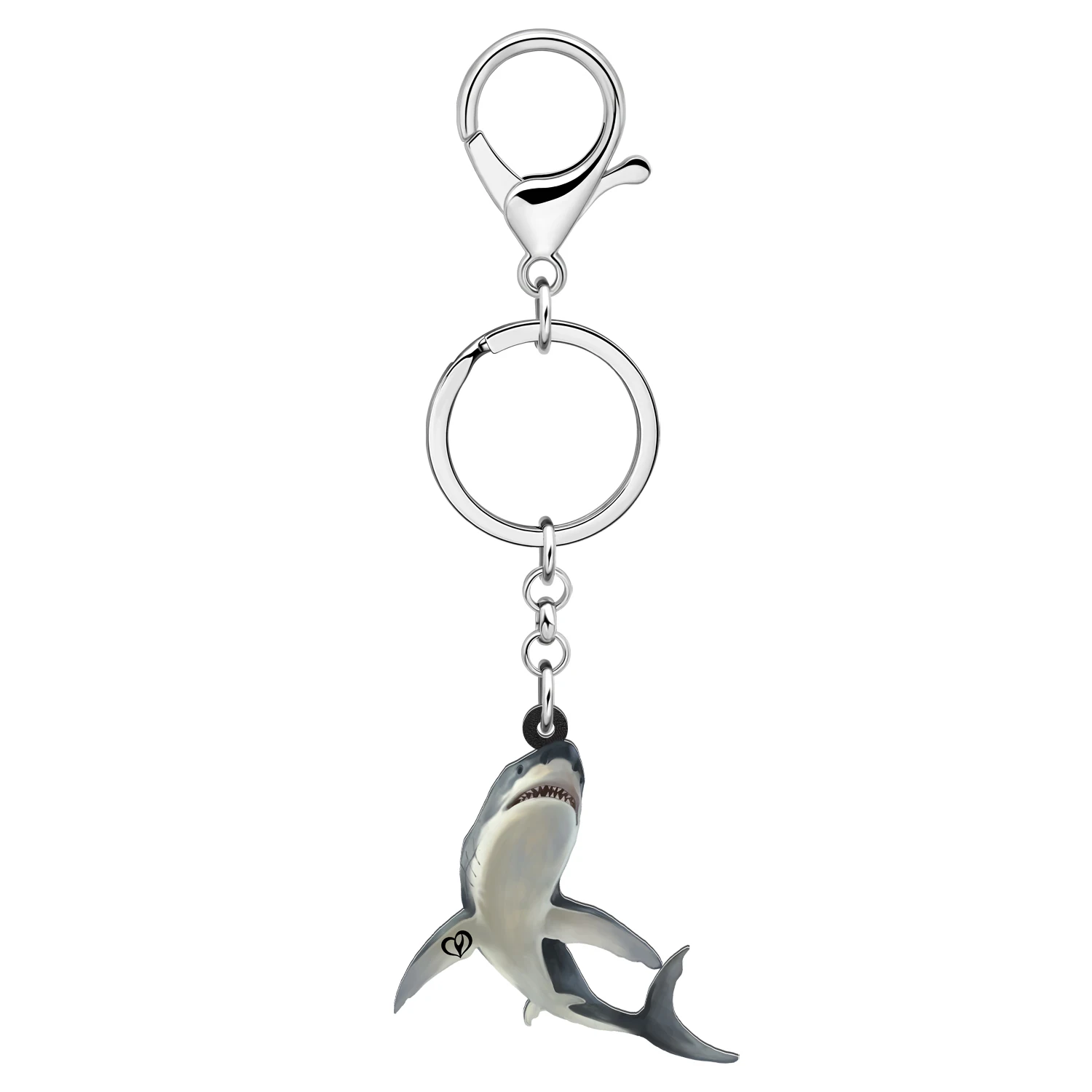 Bonsny Acrylic Ocean Shark Key Ring Sea Animals Keychains Key Chains Bag Car Charms Fashion Jewelry For Women Men Teens Gifts