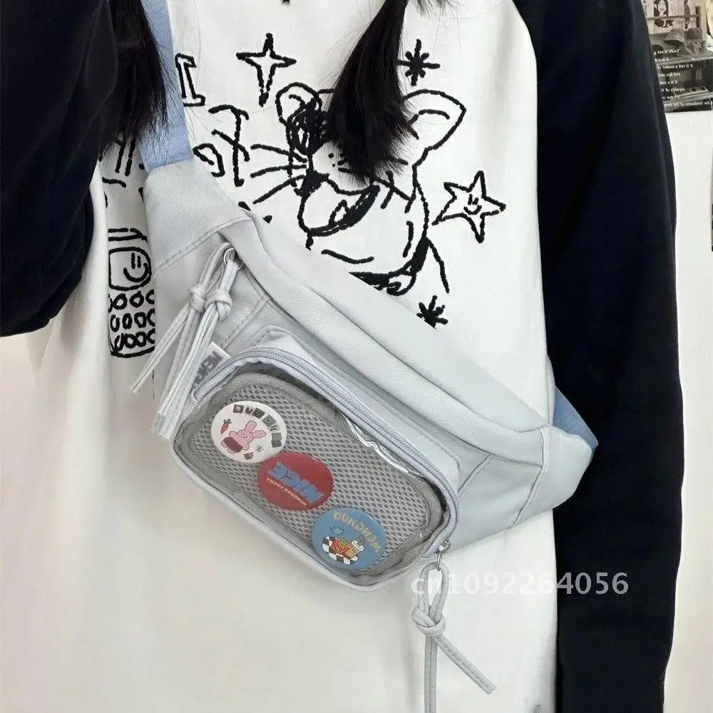 

Japanese Harajuku Crossbody Bags Kawaii Girls Badges Bag With Purses Women Display Plate Bag and Handbags Chest Itabag Waist