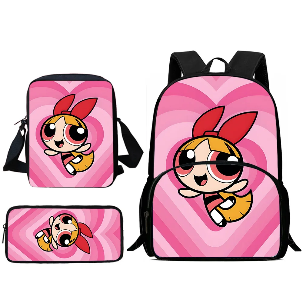 حقائب ظهر للأطفال من Anime Powerpuffs Girlss حقيبة كتف مقلمة للتلميذ حقائب مدرسية ذات سعة كبيرة للأولاد والبنات أفضل هدية #2