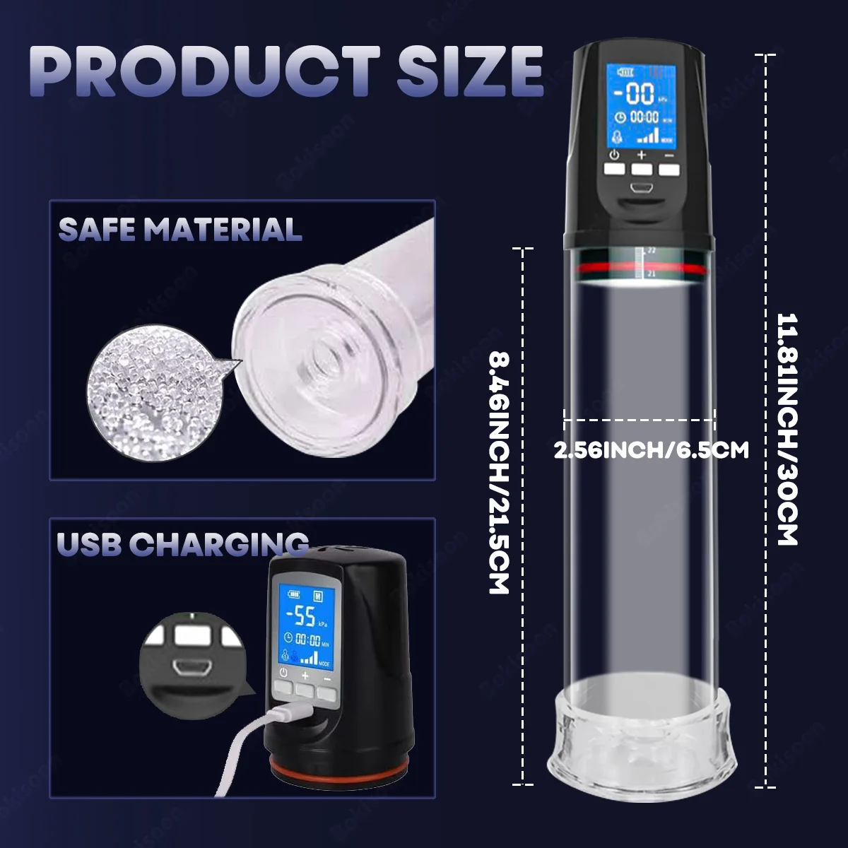 Pênis elétrico ampliar bomba de vácuo 4 intensidades de sucção automático de alta vácuo pênis estender bomba dispositivo de pressão de ar