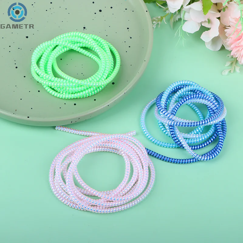 1.4M Colorful Spiral Charger Cable Cord Protector Universal Wrap Data Line Decoration Winder For iPhone/Samsung/Huawei/Xiaomi