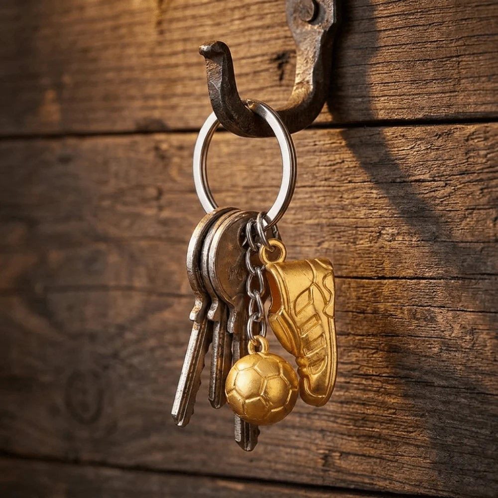 Zinc Alloy Football Match Shoes Keychain Mini Silver Gold Golden Boot Pendant Personalized Soccer Shoes Key Rings Bag Key Decor