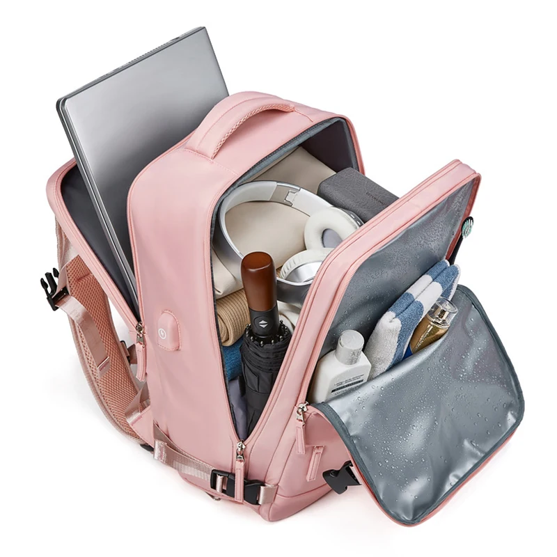 Women Laptop Backpack 15.6inch Teenage girl USB charging school Backpack Independent Shoe bag travel Backpack outdoor Backpack