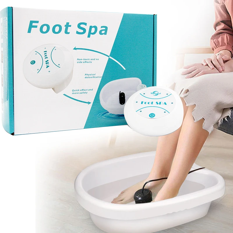 Mini Portable Ionic Detox Foot Spa Bath Machine with Vibration Therapy Aqua Health Care Ion Cleanse Footbath for Home Use