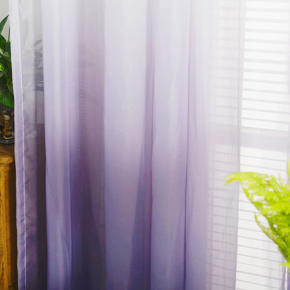 شير الستائر الأرجواني التدرج نافذة الشاش لديكور المنزل الحديث نافذة شاشة الباب وشاح الستائر لوحة تصفية ضوء الخصوصية