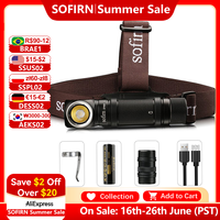 Sofirn SP40A TIR Optics  Rechargeable LED Headlamp LH351D 1200lm 18650 Headlight 18350 Angle Flashlight with Magnet Tail
