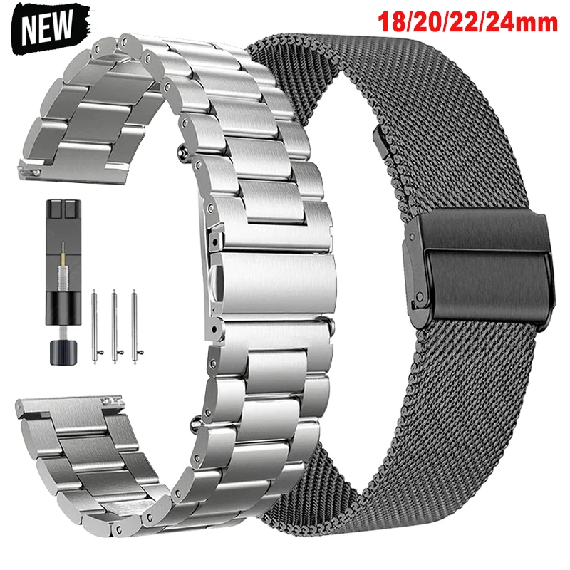 18mm 20mm 22mm 24mm Metallarmband für Huawei Watch GT6 GT5 5Pro 4Pro 46mm Stahlband für Samsung Galaxy Watch 7 40mm 44mm Armband