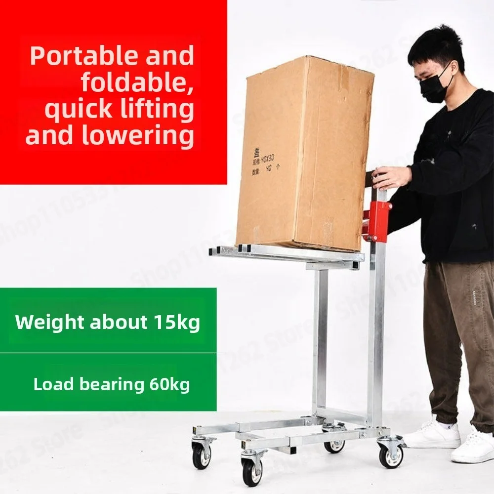Manual Hydraulic Pallet Stacker Portable Folding Lift Truck for Home Warehouse Cargo Lifting