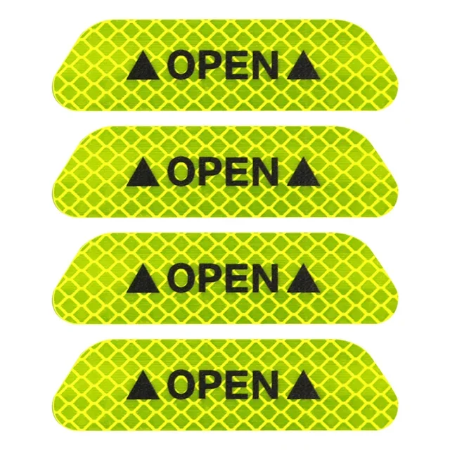 4 STUKS Reflecterende Autodeur Sticker Veiligheid Opening Waarschuwing Reflector Tape Decal Auto Accessoires Exterieur Interieur Reflector Sticker