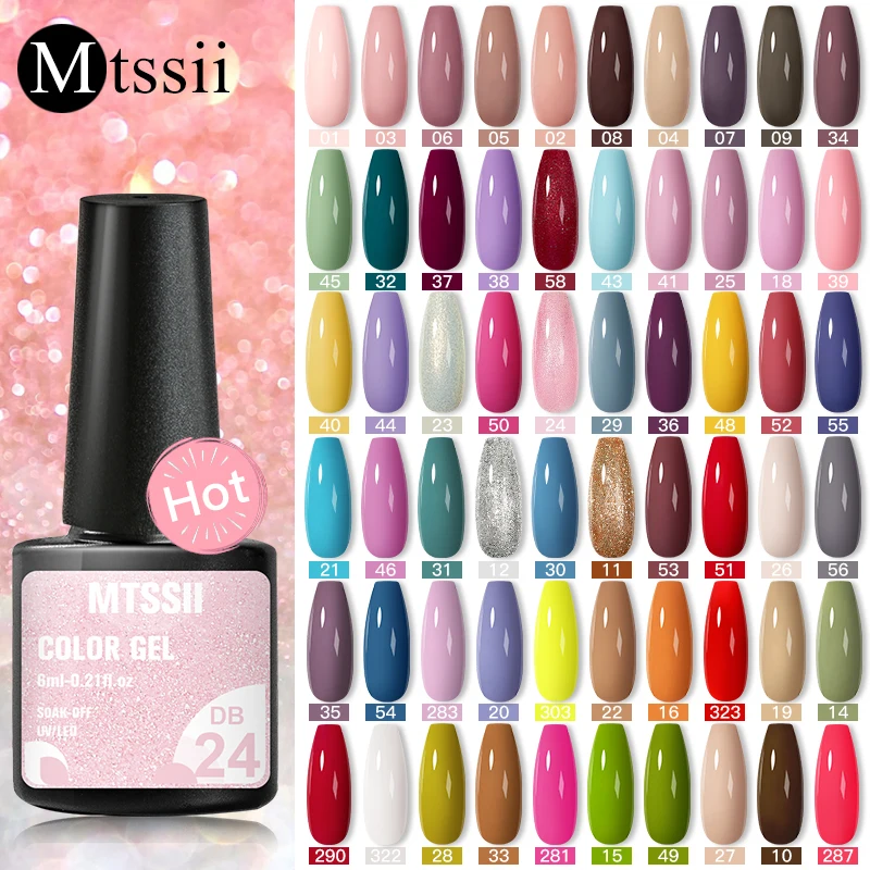 Mtssii Hottest 63colors Gel Nail Polish All For Nail Art Manicure Base Top Coat Semi Permanant Gellak Nail Gel Polish Varnish