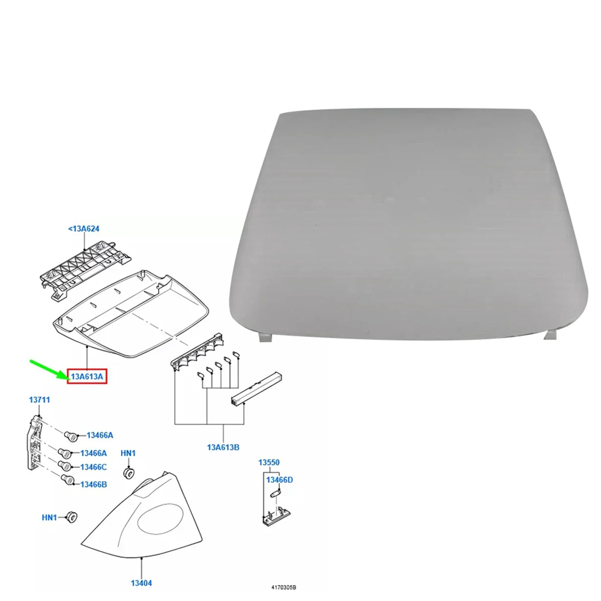 Car High Mount Brake Light Trim Cover 5M51-13N408-AF34P 1505583 for Ford Focus Mk3 2009-20011 3Rd Third Brake Lamp