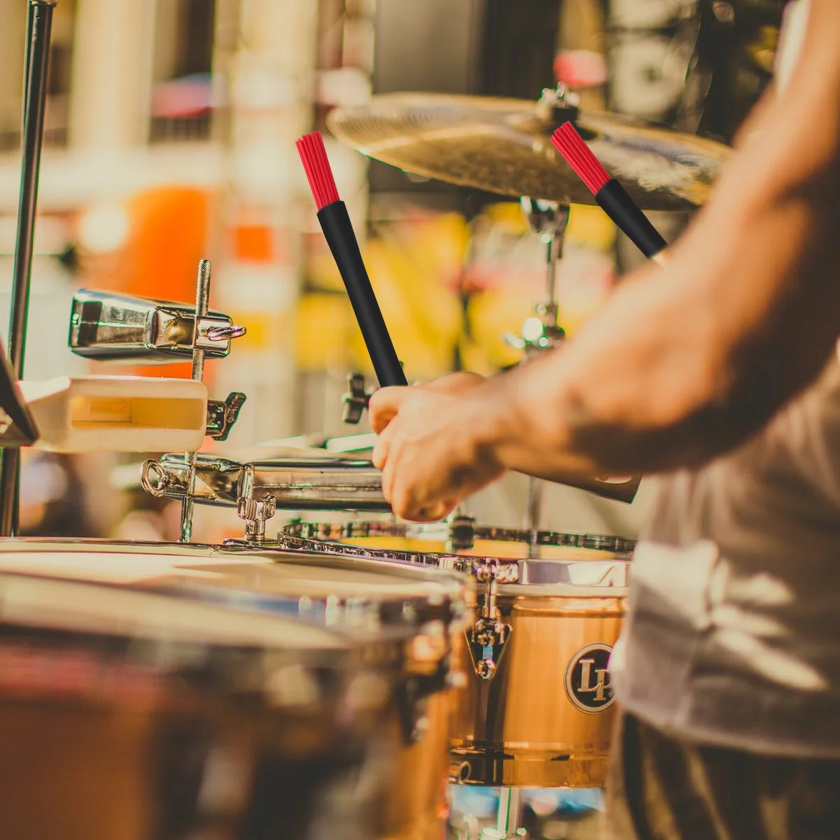

Red Drumstick for Nylon End Percussion Instrument Stick Jass Drum Sticks Long-Lasting Skid-Proof Reliable Craftsmanship