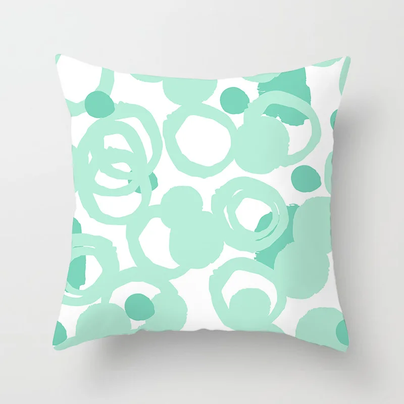 45x45cm Light Blue Green Mint Cushion Cover Modern Geometric Print Boho Decorative Pillow  Sofa Throw