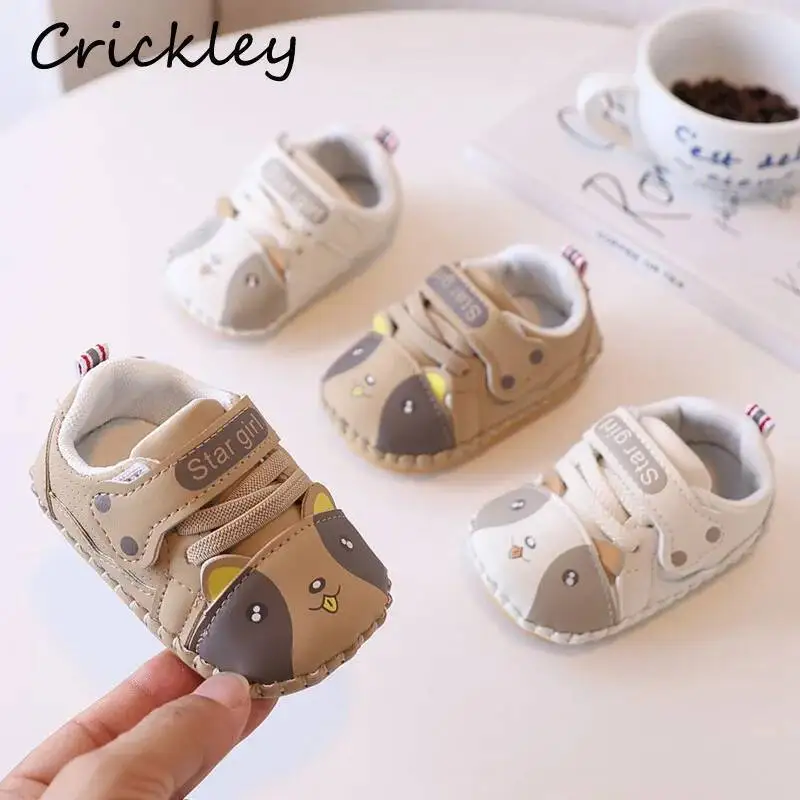 

2025 Cartoon Dog Kids Casual Shoes Hook Loop Soft Bottom Sports Shoes For Infant Children PU Leather Baby Girls Boys Walk Shoes