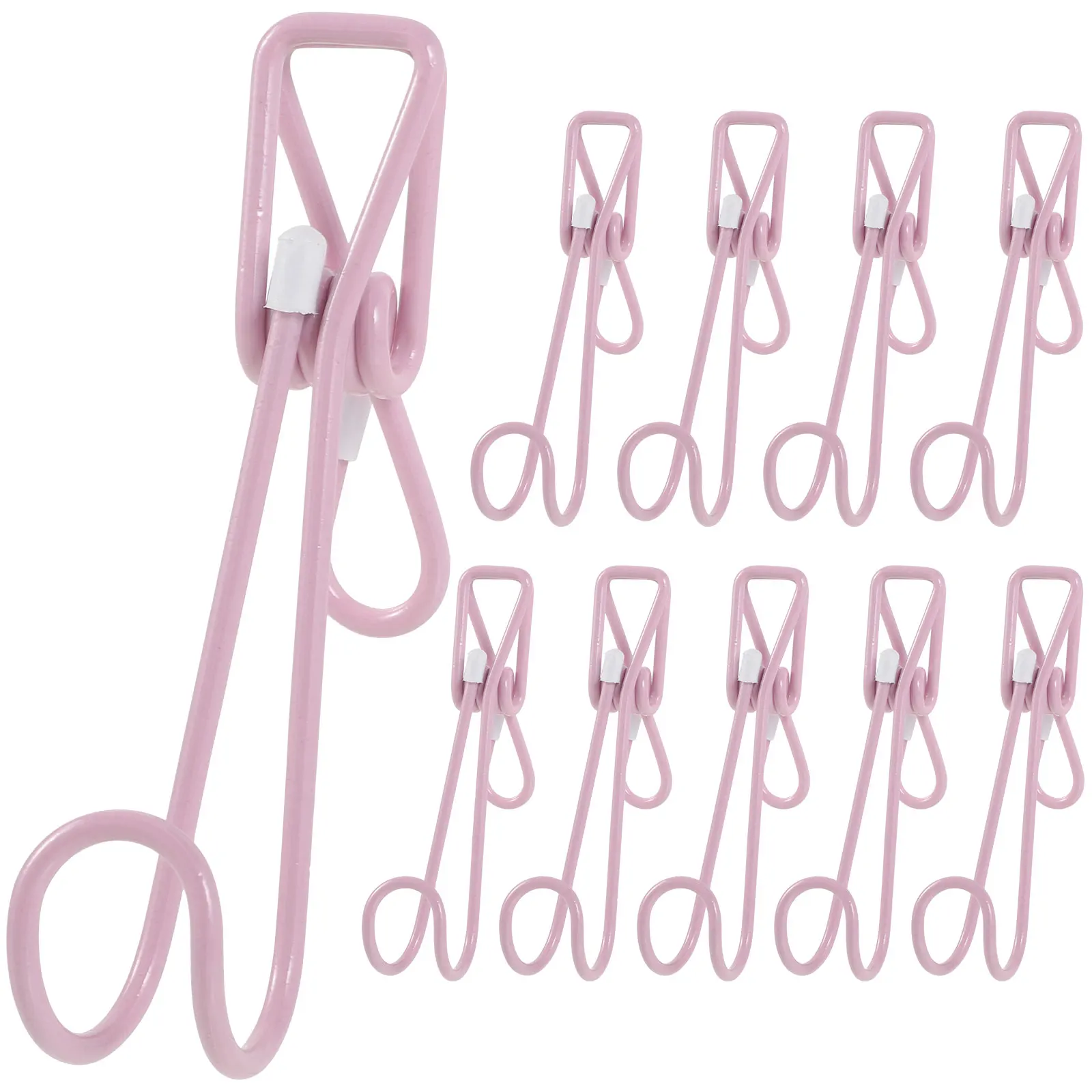 

10 Pcs Stainless Steel Clip Hooks Laundry Pegs Metal Long Tail Clips for Hanging Kitchen Bathrooms Clotheslines