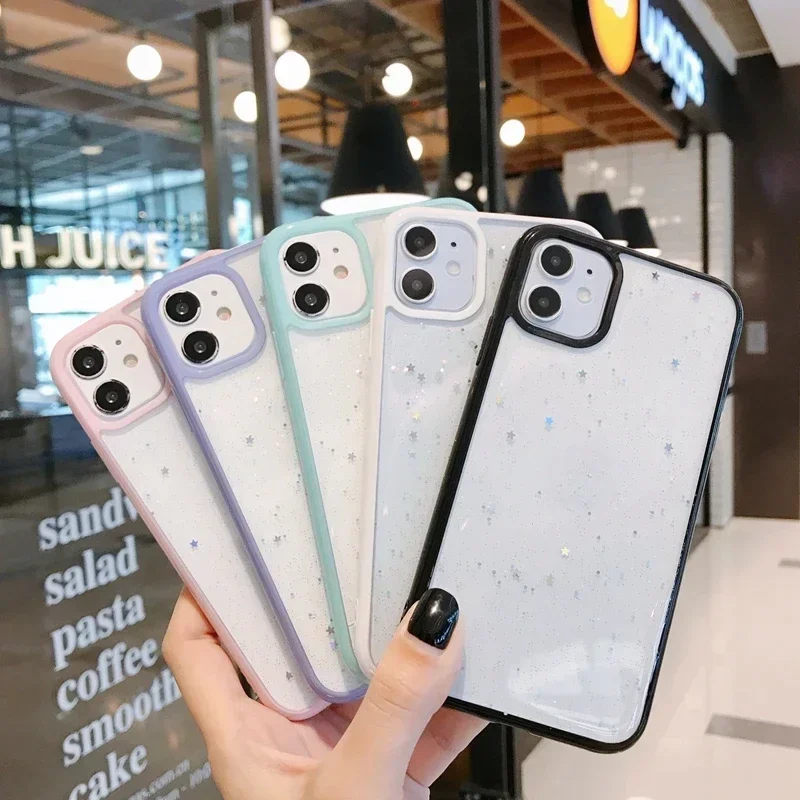 Twinkle Candy Transparent Phone Case for IPhone 11 12 13 14 Mini Pro Max XS X XR 7 8 SE 2020 Shockproof Cases Cover