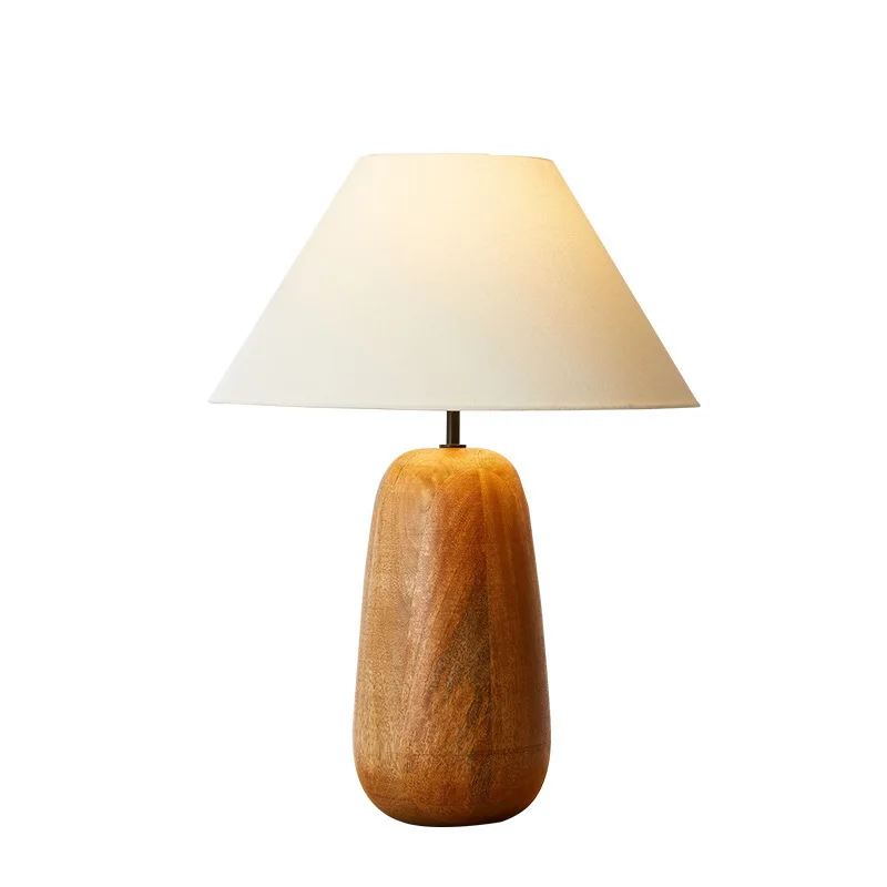 Vintage art lamp Japanese minimalist bedroom table lamp wabi sandy wind log creative tea room zen bedside lamp