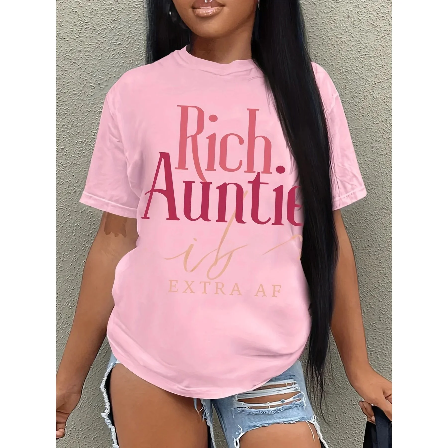 Faionable feminino oversized solto camiseta rua sle ort sve casual confortável topo para senhoras