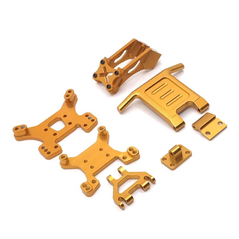 Suporte traseiro de metal atualizado para peças do carro RC, suporte de choque, amortecedor dianteiro para WLtoys 144010, 144010, 124016, 124017,