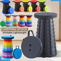 Portable Telescopic Stool, Camping Folding Stools Fishing Chair for Outdoor Camping Beach Foldable Chairs Seat Retractable Stool