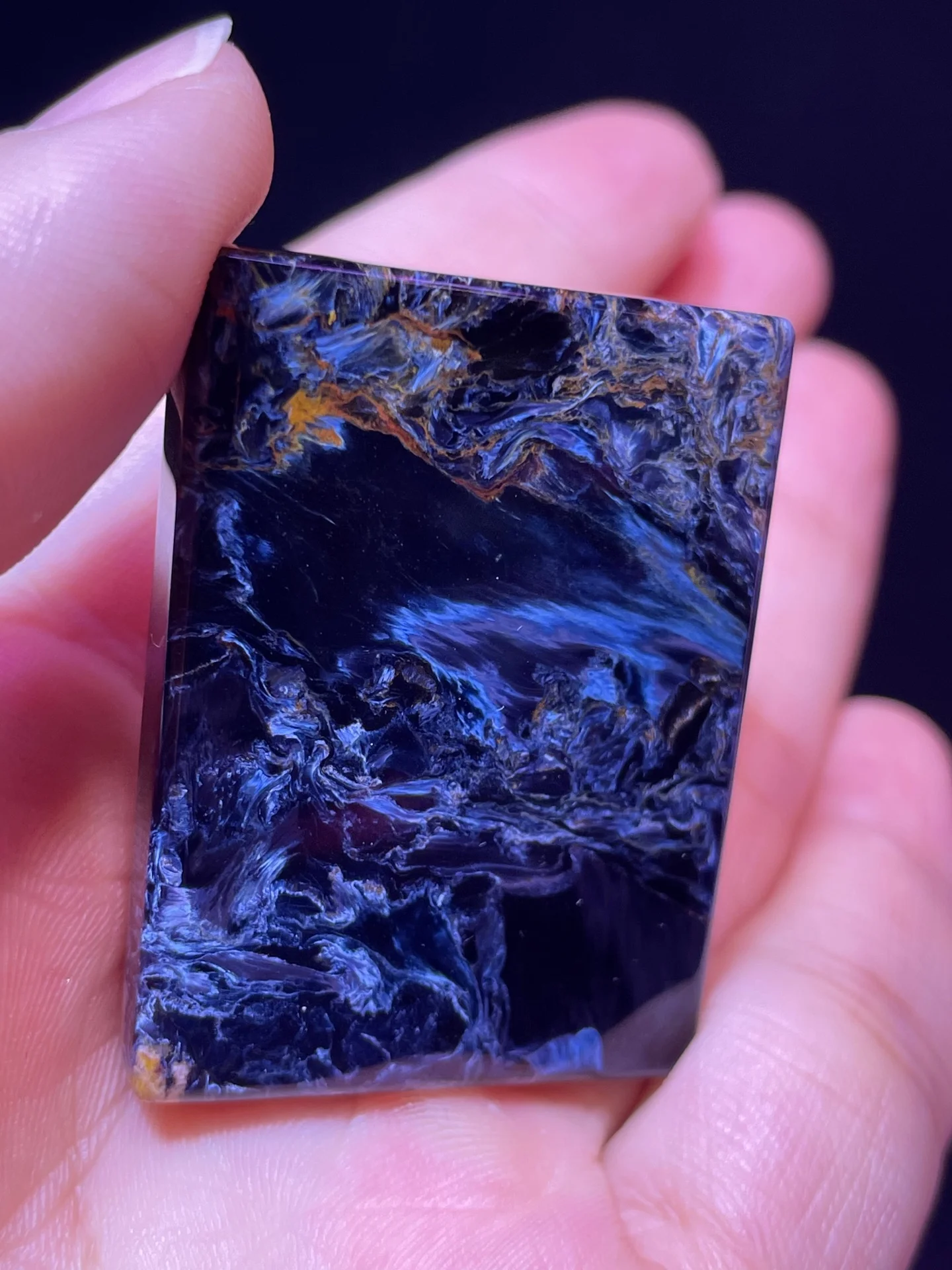 Natural Blue Pietersite Pendant Women Men Fire Pietersite 45.6/33.5/6.2mm Namibia Necklace Jewelry AAAAAA
