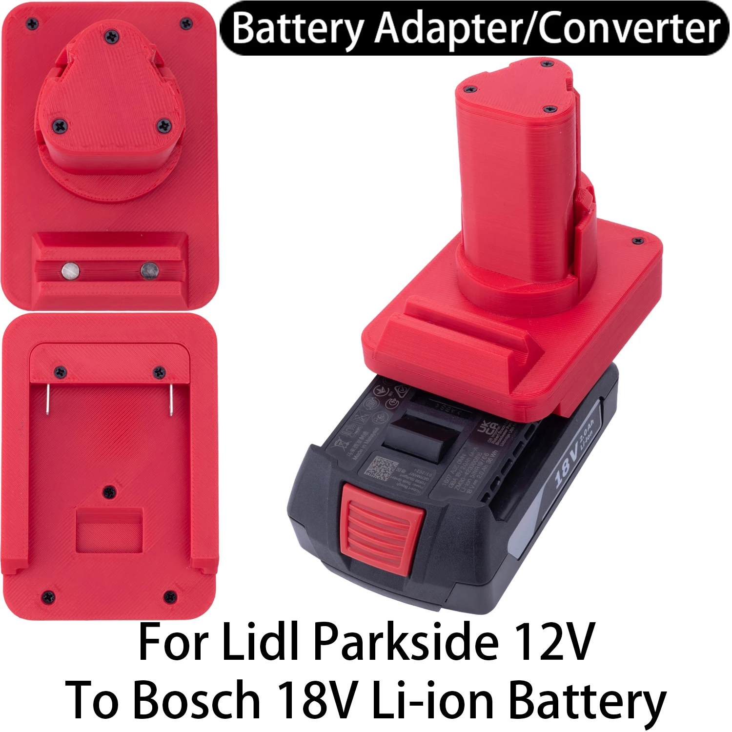 Batterieadapter für Lidl Parkside 12V Li-Ionen-Werkzeug zu Bosch 18V Li-Ionen-Batterie Adapter Konverter Elektrowerkzeug-Zubehör