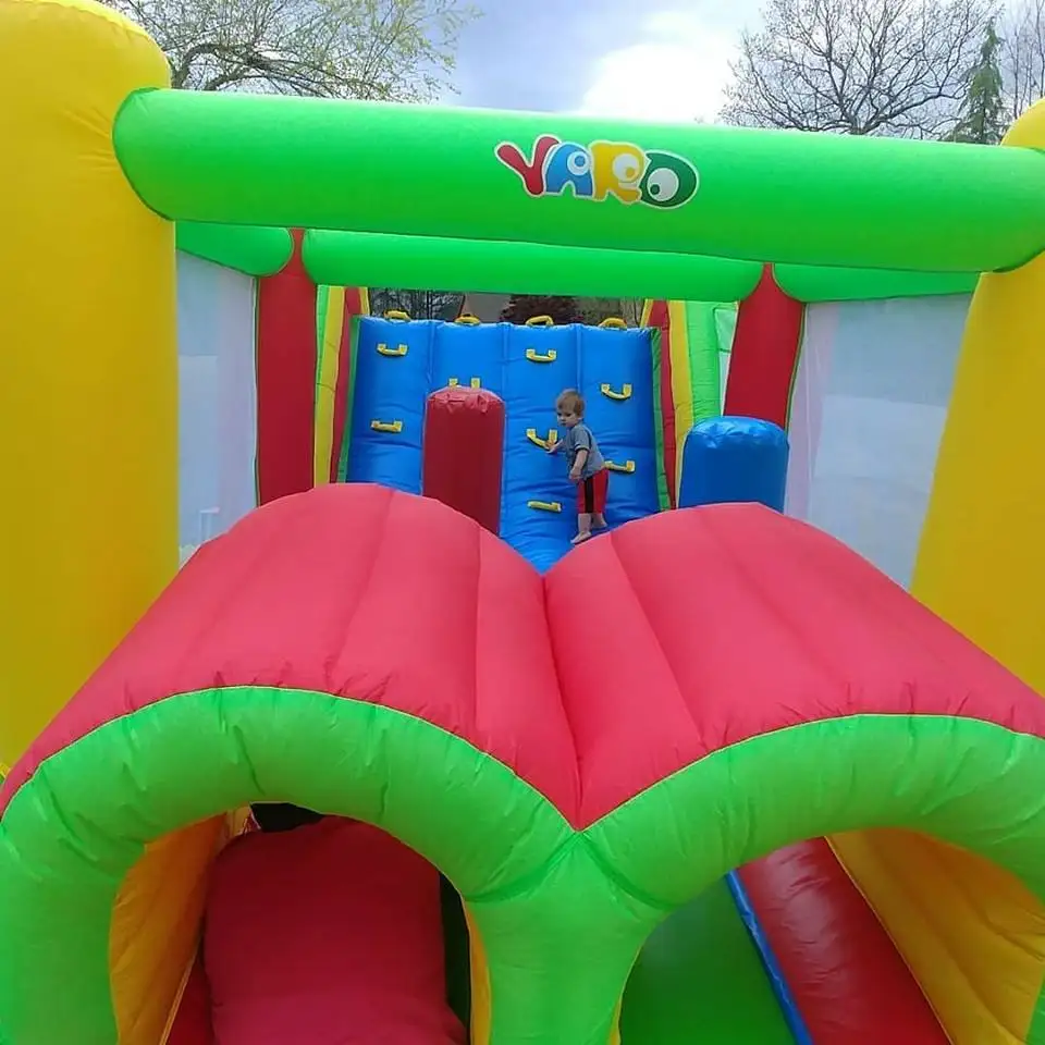 Castillo de salto inflable gigante YARD, casa de rebote grande de 6,5x3x2,5 m con tobogán grande, tobogán inflable para obstáculos