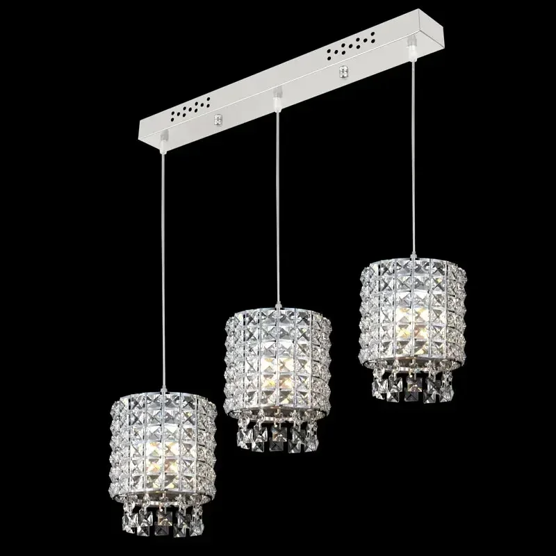 

Modern Crystal Pendant Lights Fixtures Suspension Dining Room Hanging Lamp Living Room Kitchen Decor Home Lighting Chrome Metal