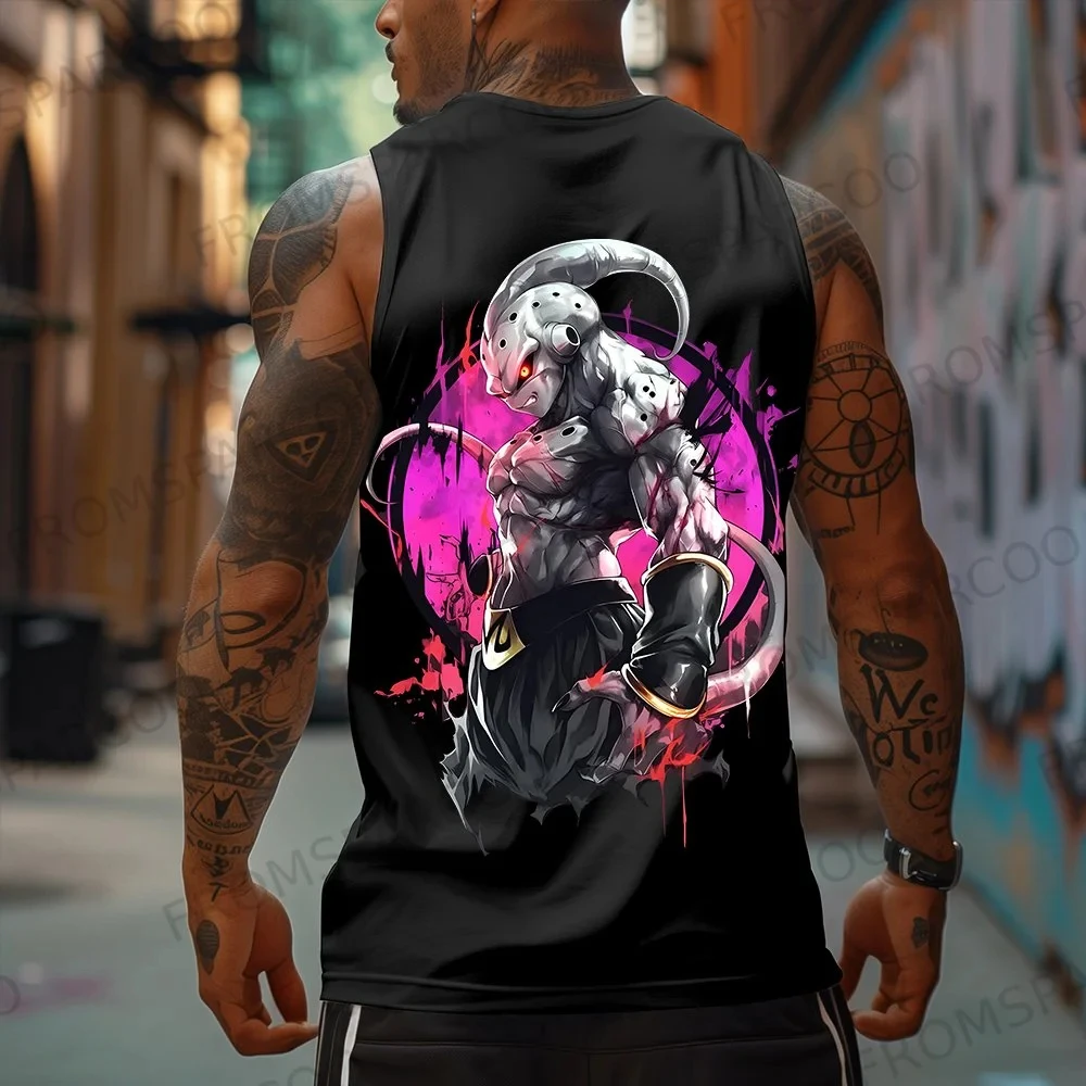 Camiseta Regata Estampada Dragon Ball Anime Goku para Homens, Moda de Verão, Confortável e Solta