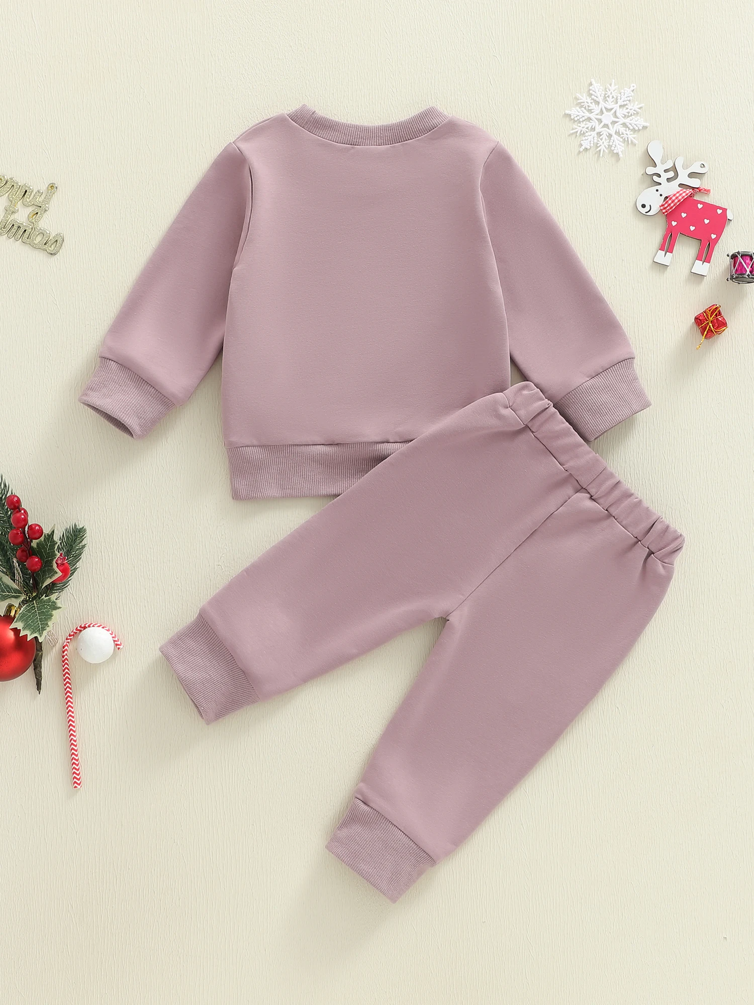 مجموعة عطلة الرضع الرنة زين جولة الرقبة سترة وسراويل ضيقة 2 قطعة دعوى لحفلة عيد الميلاد #4