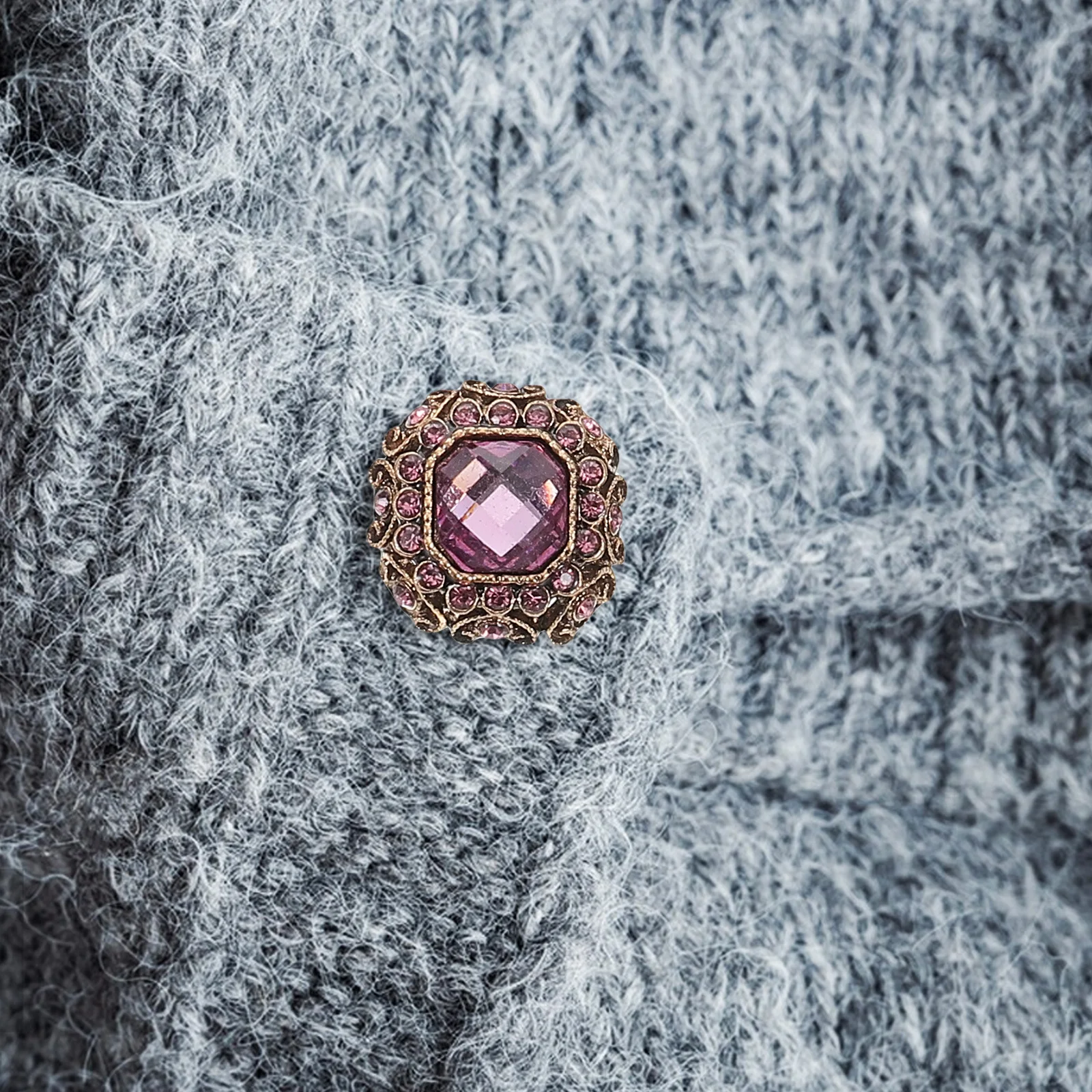 

10Pcs Metal Rhinestone Buttons Decorative Coat Buttons for Women Woolen Overcoats Trench Wool Coats Sewing Craft Embellished