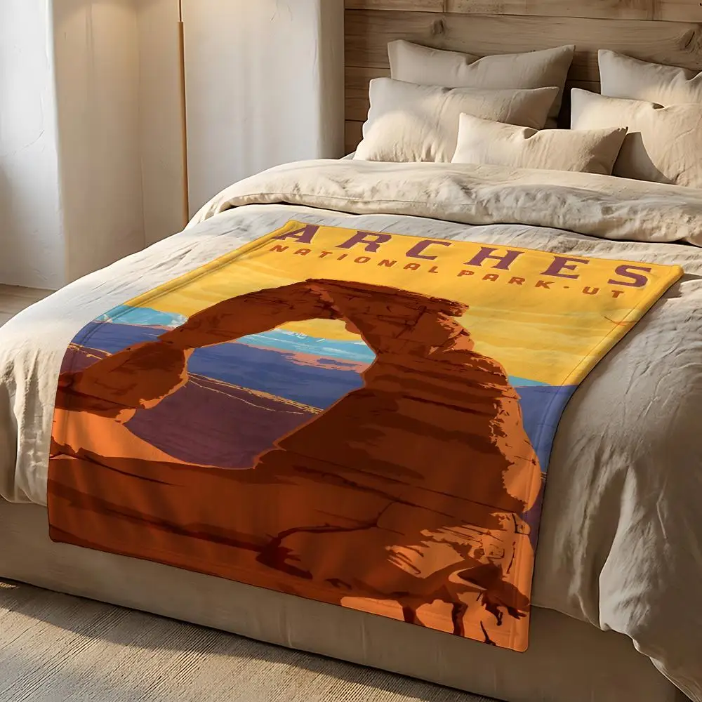 National Park Arches National Park Throw Short Plush Throw Blanket Soft Skin-Friendly Multi-Scene Home Office