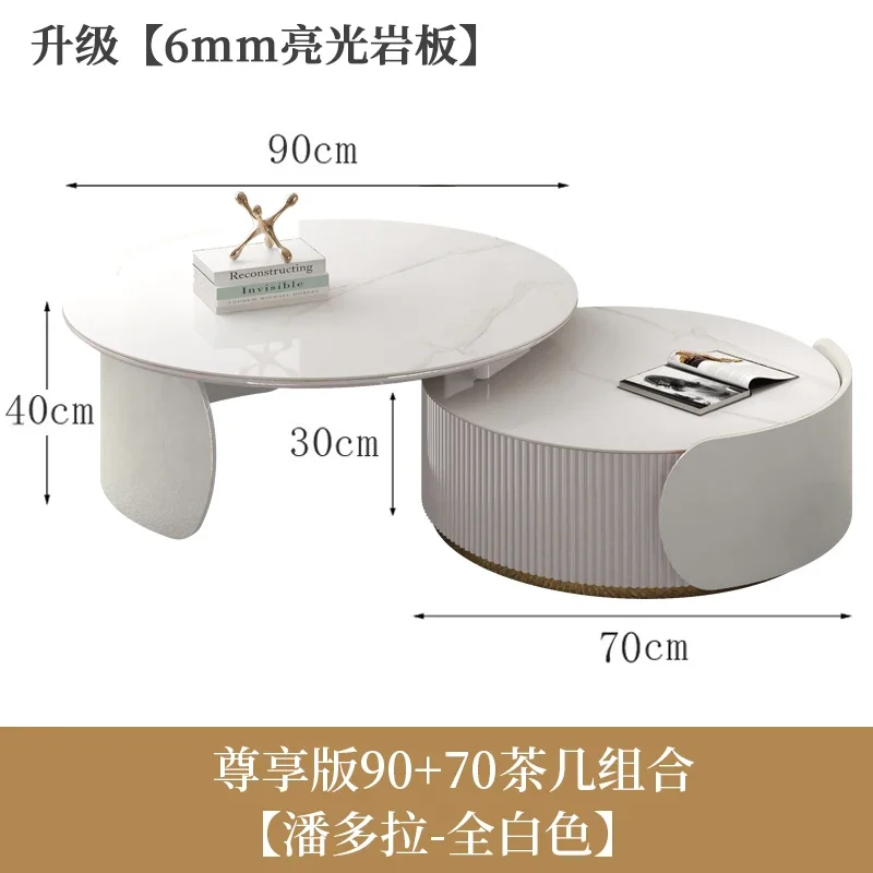 Unique Aesthetic Coffee Tables Marble European Glam Nordic Luxury Trendy Coffee Tables Round Modern Mesas Living Room Furniture image 3