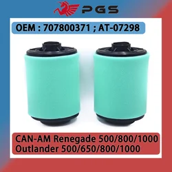 PGS 2PCS Air Filter For BRP AT-07298 707800371 Can‑Am Outlander 500 800 1000 4x4 DPS EFI ATV