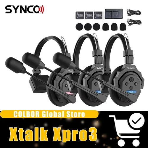 SYNCO Xtalk Xtalk X3 ワイヤレスインターホンシステム 2.4GHz Xtalk X5 通信ヘッドセット バッテリー付き スタジオ用ワイヤレスマイク