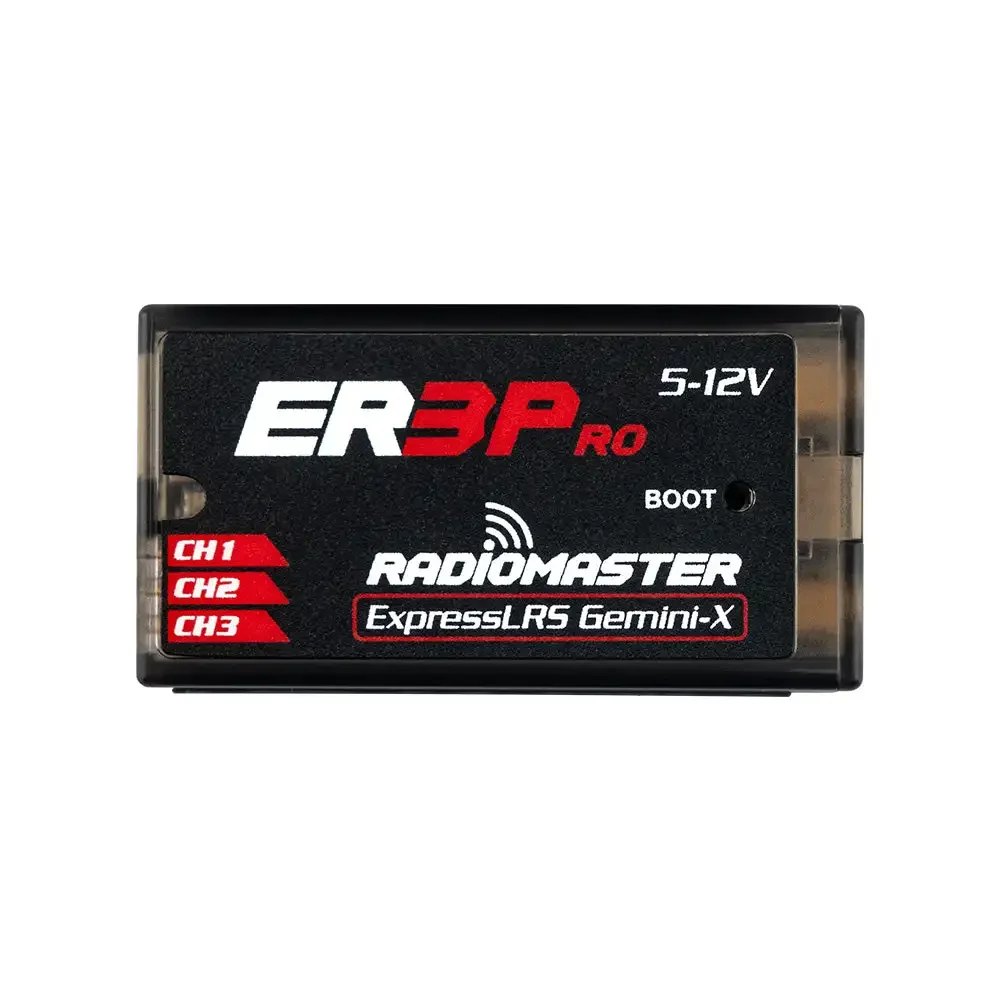 RadioMaster ER3 PRO ELRS Receiver, Dual-Band GEMINI & GEMINI-X, 3 PWM Channels, 100mW Telemetry, MMCX Antenna Connector