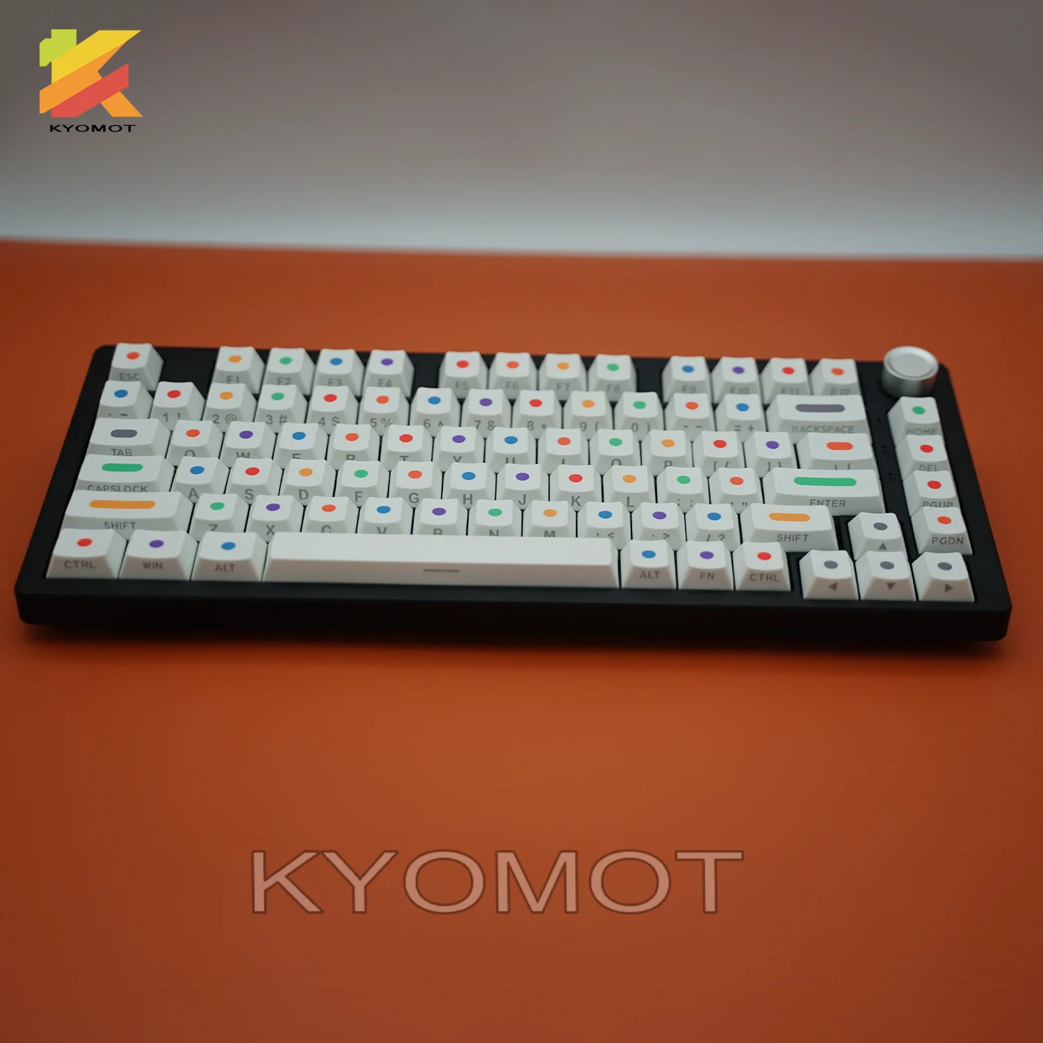 KYOMOT 140 Keys Color Dot Keycap PBT Cherry Profile Side Printed Backlit Keycaps for MX Switch Custom Game Mechanical Keyboard