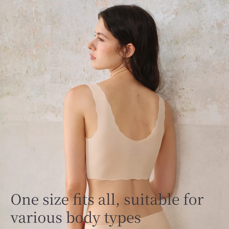 SUJIIN, sujetadores push-up sin costuras de talla grande para mujer, sujetadores sin mangas invisibles sin aros, Bralette cómodo y liso de talla única para mujer XM014