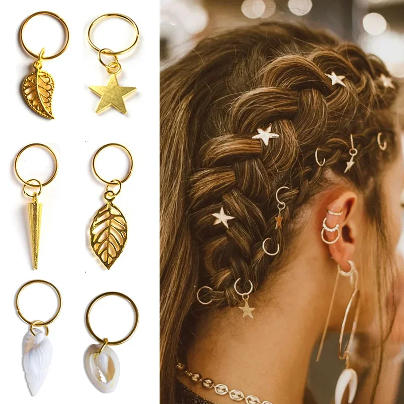 5-50pcs Silver Metal Hair Rings Braid Dreadlocks Bead Hair Cuffs Dread Tube Charm Dreadlock Hair Accessories Extension