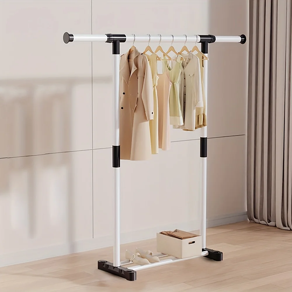 

Space-Saving Adjustable Clothes Rack with Wheels | Freestanding Garment Organizer for Drying, Storage & Valet | 2 Sizes | Modern